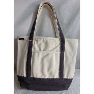 Lands’ End Canvas Tote Bag Purple Medium Classic Utility Carryall